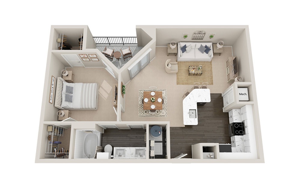 A3t P - 1 bedroom floorplan layout with 1 bath and 920 square feet.