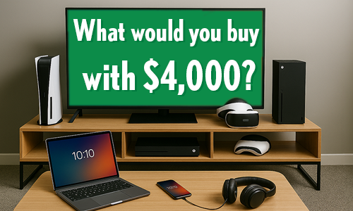 TV, Video game systems, laptop, iphone, VR goggles, and other electronics